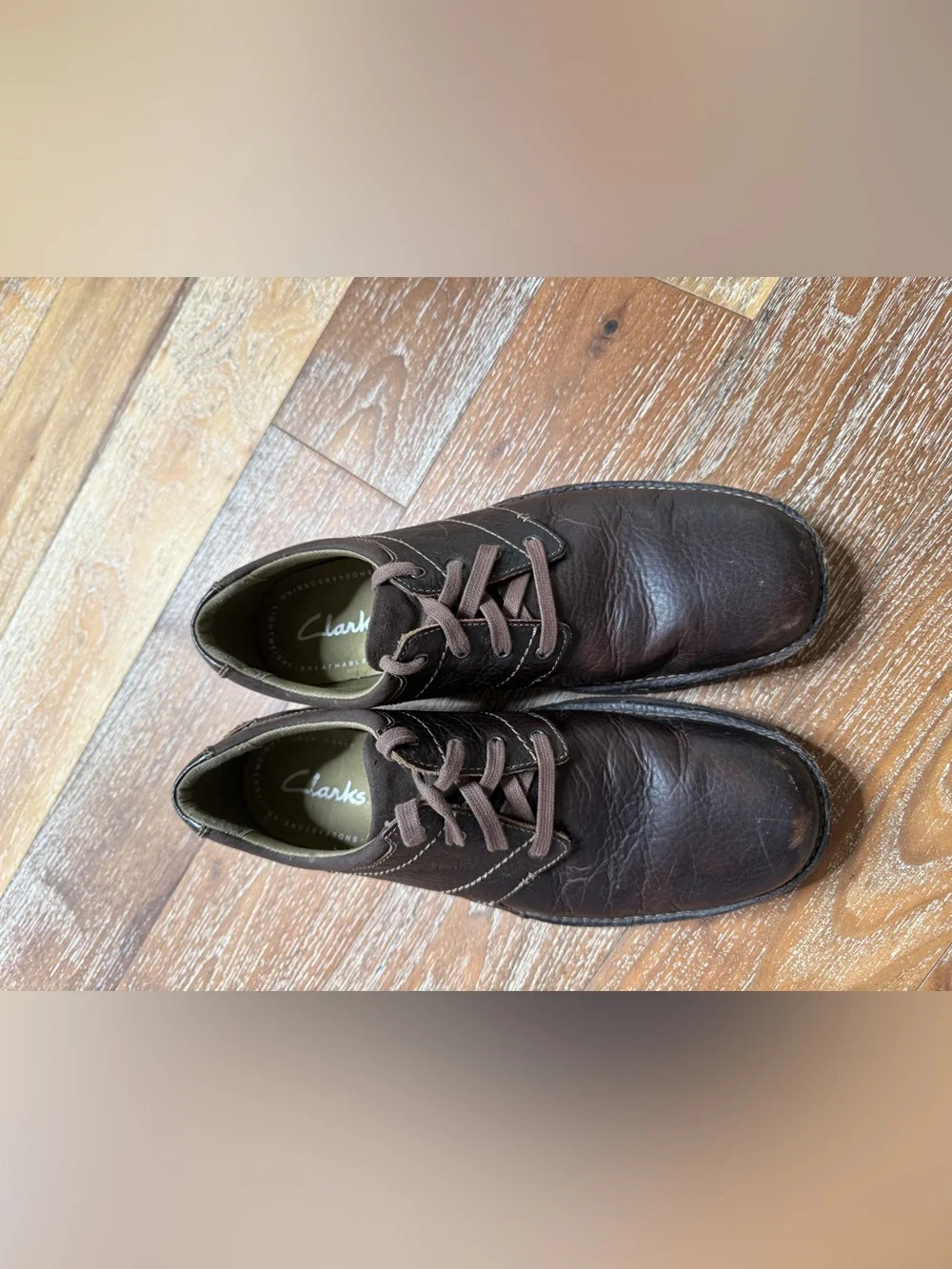 Clarks Senner Place Dark Brown Leather Lace-Up Oxford Shoes / Men’s Size 11